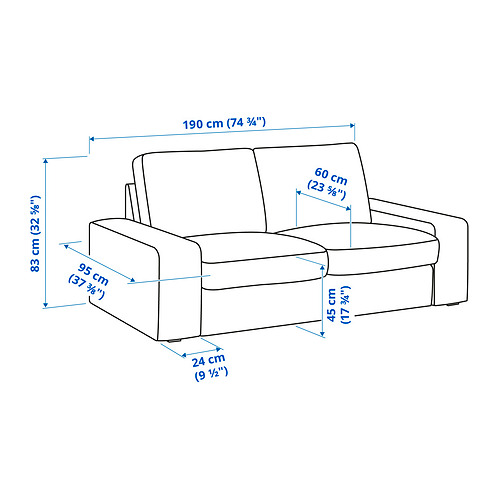 KIVIK, 2 seat modular sofa. 6 of 6 open dialog