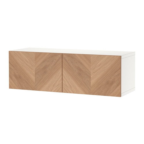 Estantería Ikea BESTÅ - roble blanco y claro, rectangular, armarios.