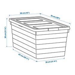 Measurement Illustration - SOCKERBIT storage box with lid