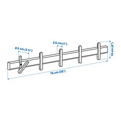 Measurement Illustration - IKEA PS 2026 rack with 5 hooks