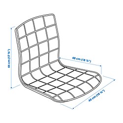 Ilustración de medidas - LÄKTARE funda para silla