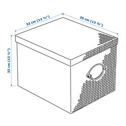 Ilustración de medidas - KVARNVIK caja con tapa