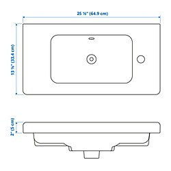 Measurement Illustration - TVÄLLEN sink