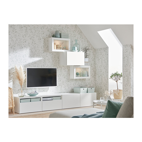 BESTÅ, TV storage combination with drawer rail push-open. 8 of 12 open dialog
