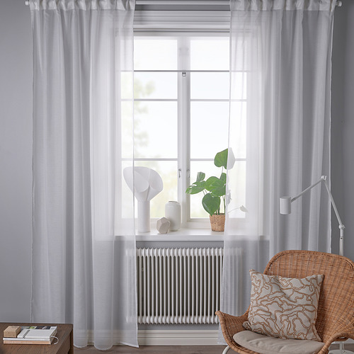 STENFRÖ, sheer curtains with heading tape, 1 pair. 5 of 12 open dialog