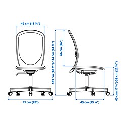 Measurement Illustration - FLINTAN office chair