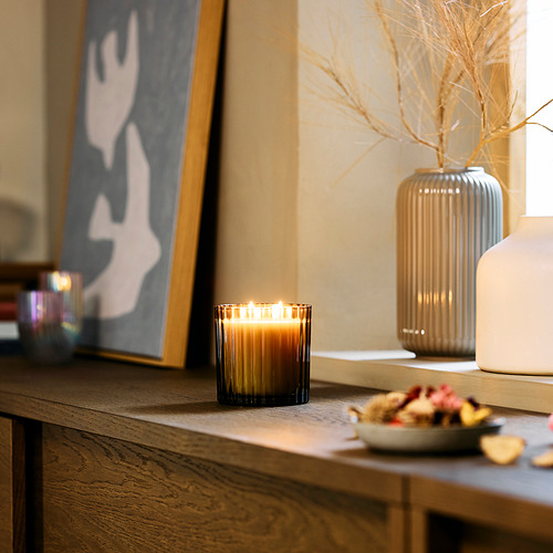 TOFSTÄRNA, scented candle in glass, 2 wicks. 2 of 5 open dialog