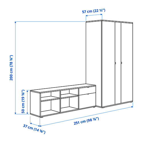 VIHALS, combinación de armario y mueble TV. 6 de 6 abrir diálogo