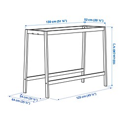 Ilustración de medidas - MITTZON Estructura mesa reuniones