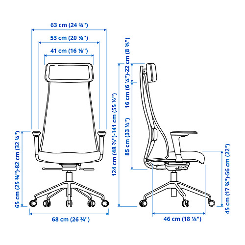 JÄRVFJÄLLET, office chair with armrests. 15 of 16 open dialog