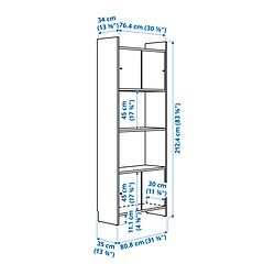 Measurement Illustration - LÅDMAKARE storage cabinet with sliding doors