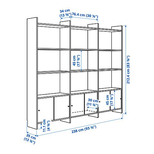 LÅDMAKARE, storage cabinet with sliding doors and 9 shelves. 6 of 6 open dialog