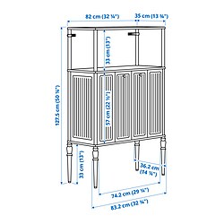 Ilustración de medidas - SÅGMÄSTARE mueble de almacenaje