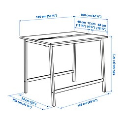 Measurement Illustration - MITTZON conference table