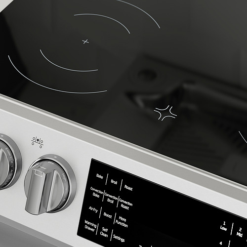 Measurement Illustration - SNESSLINGE range with glass ceramic cooktop