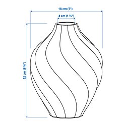 Ilustración de medidas - KORNSPARV florero / jarrón