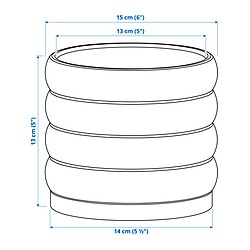 Measurement Illustration - HASSELBUKETT plant pot