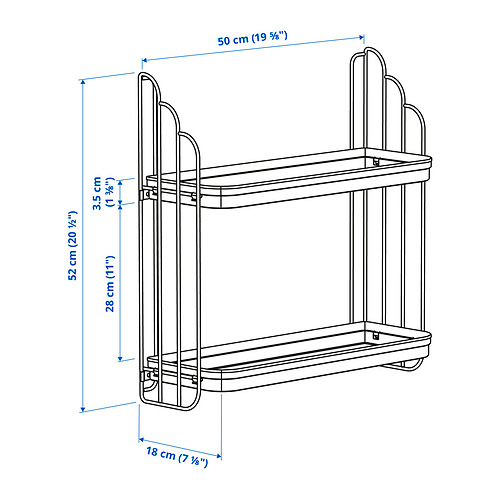 Illustration with measurements for the product: APOTEKARE.