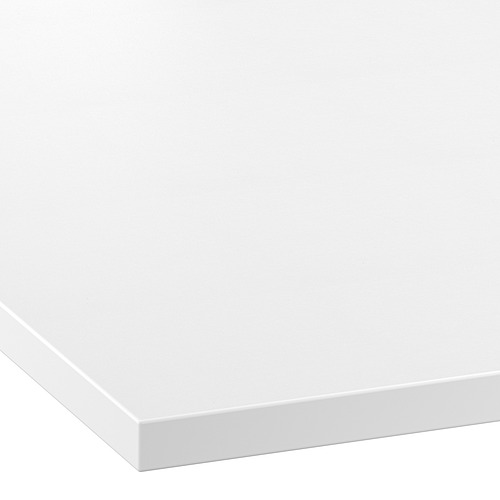 Elegante borde de encimera de cocina laminado blanco. Diseño moderno y limpio, superficie duradera.