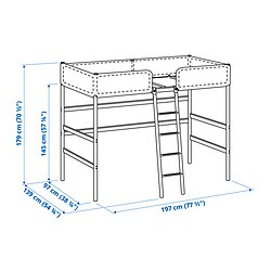 Measurement Illustration - TUFFING loft bed frame