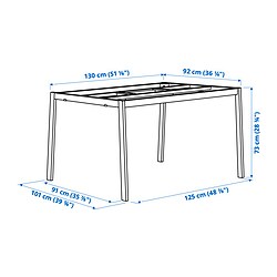 Ilustración de medidas - MITTZON Estructura mesa reuniones