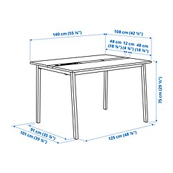 Ilustración de medidas - MITTZON mesa de reuniones