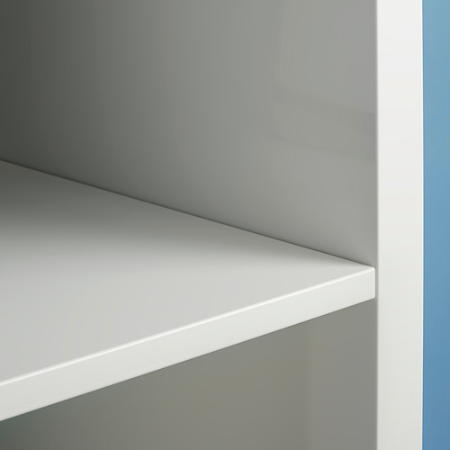 Estantería KALLAX, blanca, diseño minimalista moderno, fondo gris claro.