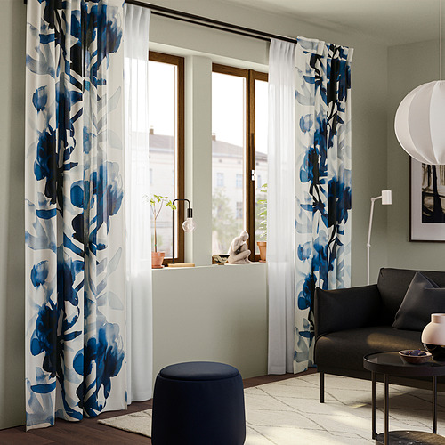 SKOGSNÄSSLA, curtains with heading tape, 1 pair. 2 of 5 open dialog