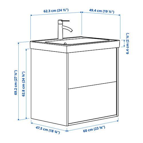 HAVBÄCK / ORRSJÖN, sink cabinet with drawers and DALSKÄR tap. 7 of 7 open dialog
