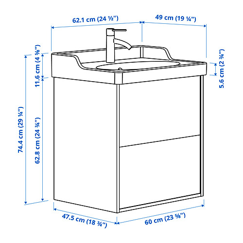 TÄNNFORSEN / RUTSJÖN, mueble lavabo con cajones y grifo HAMNSKÄR. 7 de 7 abrir diálogo