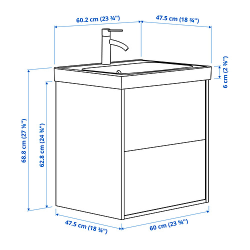 ÄNGSJÖN / BACKSJÖN, Sink cabinet with 2 drawers without tap. 7 of 7 open dialog