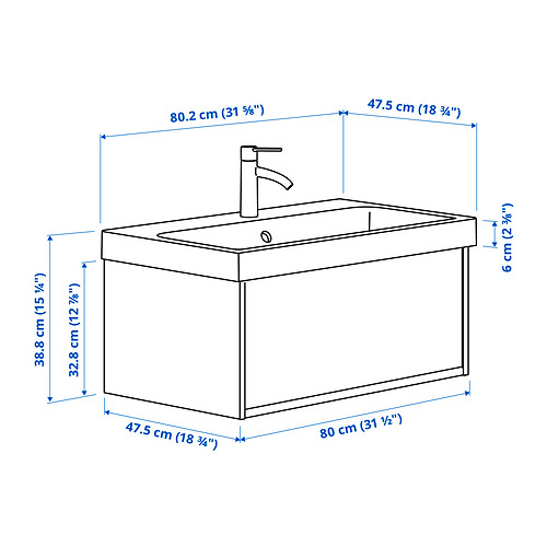 ÄNGSJÖN / BACKSJÖN, sink cabinet with drawers and LUNDSKÄR tap. 6 of 6 open dialog