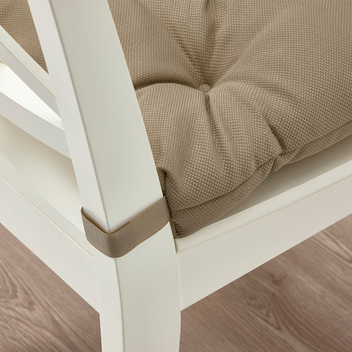 Almohadilla de silla beige, acolchado extra grueso, se adhiere al respaldo de la silla para mayor comodidad.