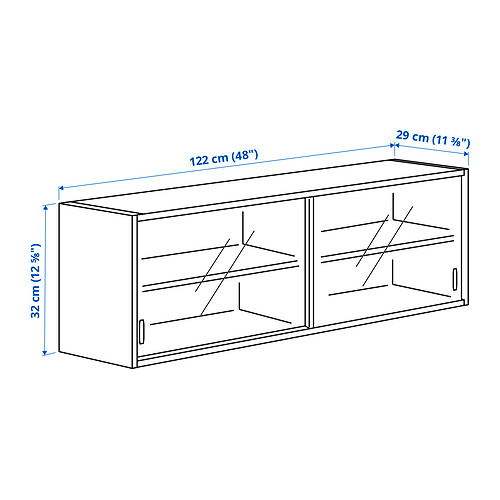 Measurement Illustration - KNOXHULT wall cabinet with sliding doors