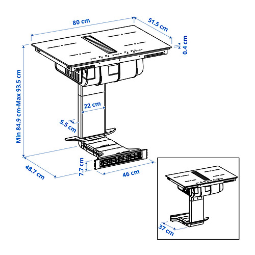 TÄCKNAN, Placa inducción con extractor integrado. 11 de 14 abrir diálogo