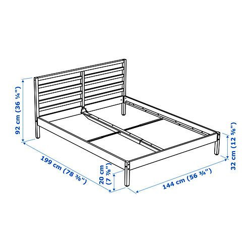 Measurement Illustration - TARVA bed Full