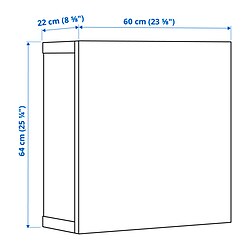 Ilustración de medidas - BESTÅ vitrina