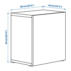 Ilustración de medidas - BESTÅ estantería con puerta
