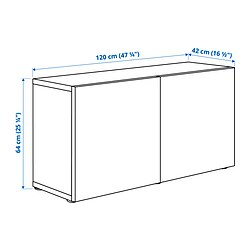 Ilustración de medidas - BESTÅ estantería con 2 puertas