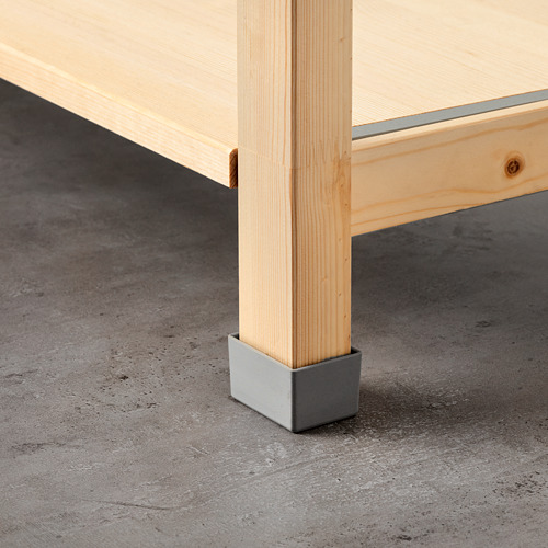 Pata de mueble IVAR de madera con tapa metálica, que protege de la humedad, garantiza la estabilidad.