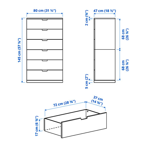NORDLI, Cómoda de 6 cajones. 5 de 5 abrir diálogo