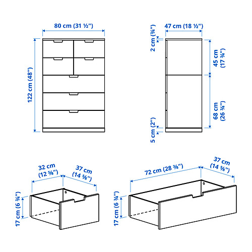 NORDLI, Chest of 7 drawers. 6 of 6 open dialog