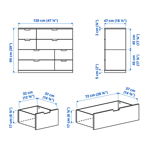 NORDLI, Chest of 8 drawers. 6 of 6 open dialog