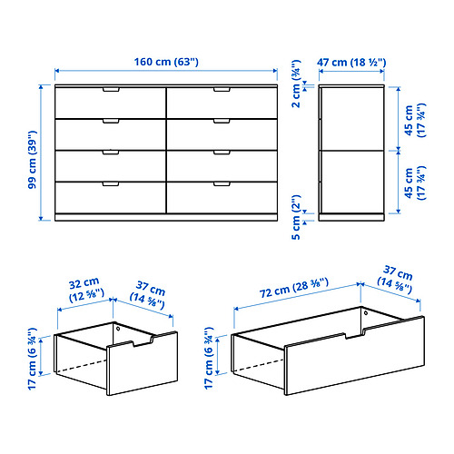 NORDLI, Chest of 8 drawers. 6 of 6 open dialog