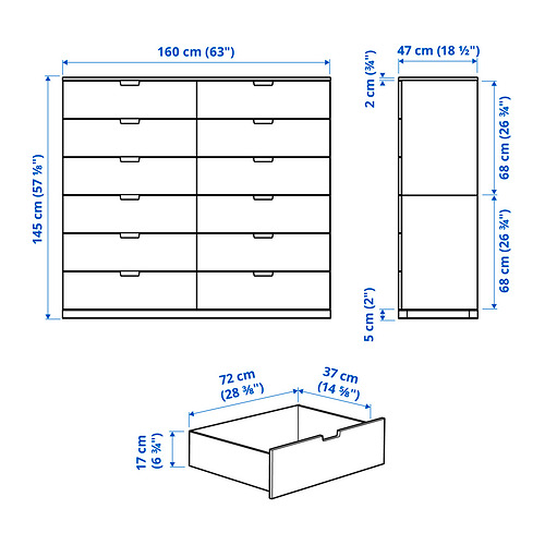 NORDLI, Chest of 12 drawers. 8 of 8 open dialog