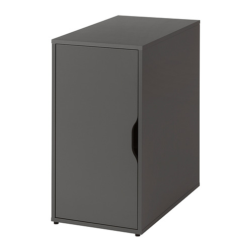 Escritorio LAGKAPTEN gris, de una puerta, moderno, rectangular con tirador recortado.