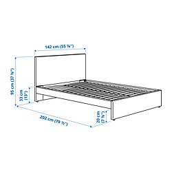 Measurement Illustration - GLADSTAD upholstered bed Full