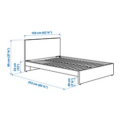 Measurement Illustration - GLADSTAD upholstered bed Queen