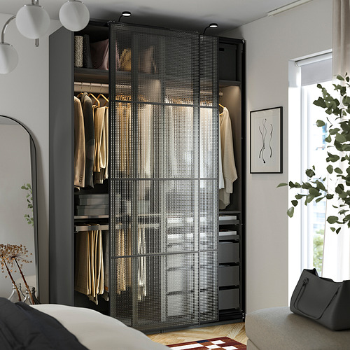 PAX / LUNDBRÄSMA, wardrobe with sliding doors. 2 of 4 open dialog