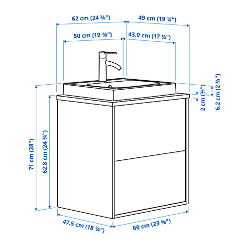HAVBÄCK / ORRSJÖN, sink cabinet with drawers and DALSKÄR tap. 8 of 8 open dialog